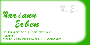 mariann erben business card